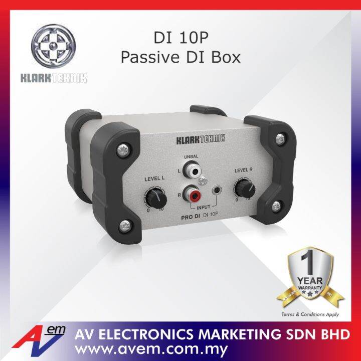 KLARK TEKNIK DI 10P Passive DI Box with Stereo Input / Summed Mono