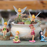 6Pcs ดอกไม้ Fairy Pixie Fly Wing Miniatures สาว Figurines Figurines Fairy Garden อุปกรณ์เสริมตุ๊กตาเครื่องประดับ Garden Decor