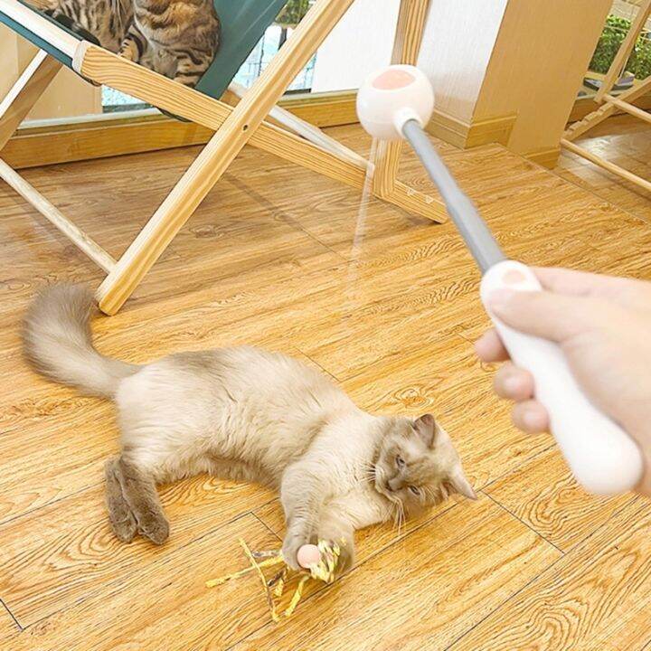 cat-feather-ของเล่น-feather-teaser-stick-wand-pet-retractable-สีสัน-interactive-feather-catcher-product-for-kitten