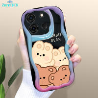 ZeroQiQi เคสเคสใส่โทรศัพท์สำหรับ Tecno Pop 7 Pro Tecno Spark Go 2023 CCartoon เคสเนื้อครีมลายกระต่ายหมีเคสโทรศัพท์เคสซิลิโคนแบบนิ่มขอบลอน