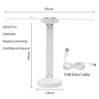 Double Lamp Type High Brightness LED Table Lamp Touch Dimming Foldable Desk Lamp Work and Study Eye Protection Table Lights