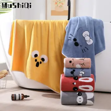 Thickened coral velvet bath towel Cartoon Bath Towel Embroidered Winnie the  Pooh Towel Bath Towel Set