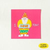 FLUFFY OMELET - Card : I LOVE YOU CARD 9X9 CM