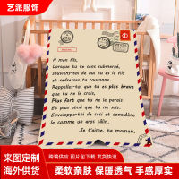 Spot parcel post Factory Sales Message Envelope Style Blanket Mail Style American Air Conditioning Blanket Autumn and Winter Warm Sofa Blanket