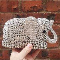 【YD】 Fashion Newest Luxury Elephant Evening Deluxe Rhinestones Metal Zinc Alloy Bridal Purse SC487