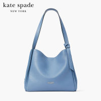 KATE SPADE NEW YORK KNOTT PEBBLED LEATHER &amp; SUEDE LARGE SHOULDER BAG K4379 กระเป๋าสะพายผู้หญิง