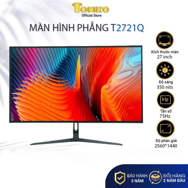 Màn hình máy tính 27 Tomko T2721Q 2K full 4 viền 75HZ: Tomko T2721Q là một màn hình máy tính đỉnh cao có chất lượng hình ảnh vượt trội. Với độ phân giải cao và tốc độ làm mới 75HZ, bạn sẽ có trải nghiệm tuyệt vời khi chơi game hoặc xem phim. Màn hình 27 inch cũng đảm bảo rằng bạn sẽ có đủ không gian để làm việc và giải trí.