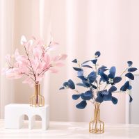 3Pcs/Lot Artificial Plants Eucalyptus Branch Silk Fake Leaves Wedding Floral Simulation Green Plant Pink Blue Eucalyptus Leaf