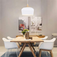 Nordic Pendant Light E27 Modern Hanging Lamp Fixtures for Bar Cafe Restaurant Indoor Lighting Decor Loft Wood Aluminum Lampshade