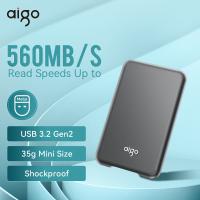 AIGO ฮาร์ดไดรฟ์เสริม SSD แบบพกพา1TB 512GB USB3.2 Gen 2 Type-C SSD หน่วยความจำภายนอก SSD HDD สำหรับ Latop PC PS5 S7pro