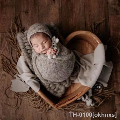 ✹ okhnxs Colchão cobertor para bebê recém-nascido corda de cânhamo algodão artesanal tecido borla esteira boêmia fotografia adereços