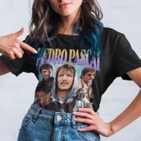 ◊♀❇ Summer Women T Shirt Vintage Short Sleeve Pedro Pascal Print in Shirt Sweat Absorbing Clothes Pure Cotton O Neck Tee 3XL Tee