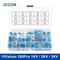 15Values 300Pcs 1KV/2KV/3KV High Voltage Ceramic Disc Capacitor Assorted Kit (0.1nF to 22nF) 103 102 222 with Storage BOX