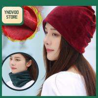 YNDVQO STORE ผู้ชายผู้หญิง กันลม กำมะหยี่ หมวกบีนนี่ผ้าพันคอ หมวกฮิปฮอป คอยาม หมวกหัวกะโหลก