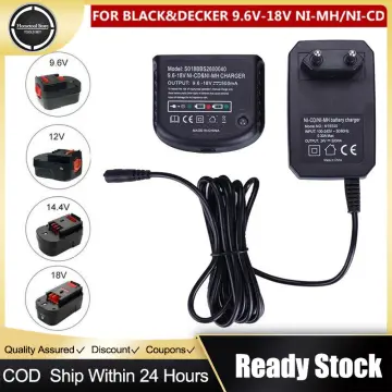 EU Battery Charger for Black & Decker LBXR20 9.6-18V Li-Ion