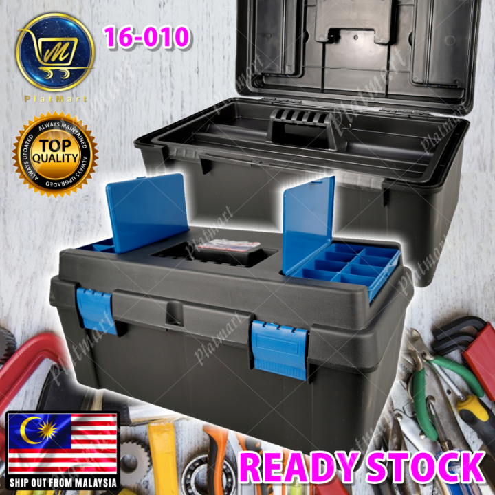 PlatMart Heavy Duty Tool Box Storage Box Plastic Tool Box 16010 Lazada