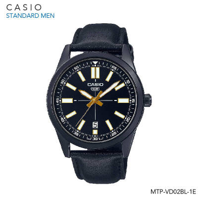 นาฬิกาข้อมือ CASIO ของแท้ MTP-VD02BL นาฬิกาข้อมือชาย สายหนัง MTP-VD02BL-1E MTP-VD02BL-2E MTP-VD02BL-3E MTP-VD02BL-5E