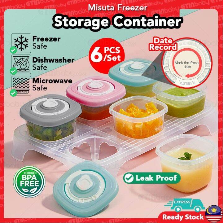 EtinBaby Baby Food Container MISUTA Freezer Storage Container with Date