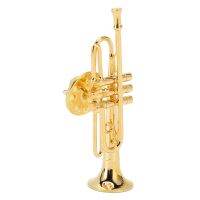 ：》《{  Miniature Trumpet Shaped Lapel Brooch Pin Brass Exquisite Mini Musical Instrument Brooch With Storage Box M