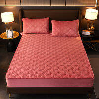 High Grade Soft Thick Coral Fleece Quilted Mattress Cover Single Queen Customized Size Velvet Bed Cover Not Included Pillowcase