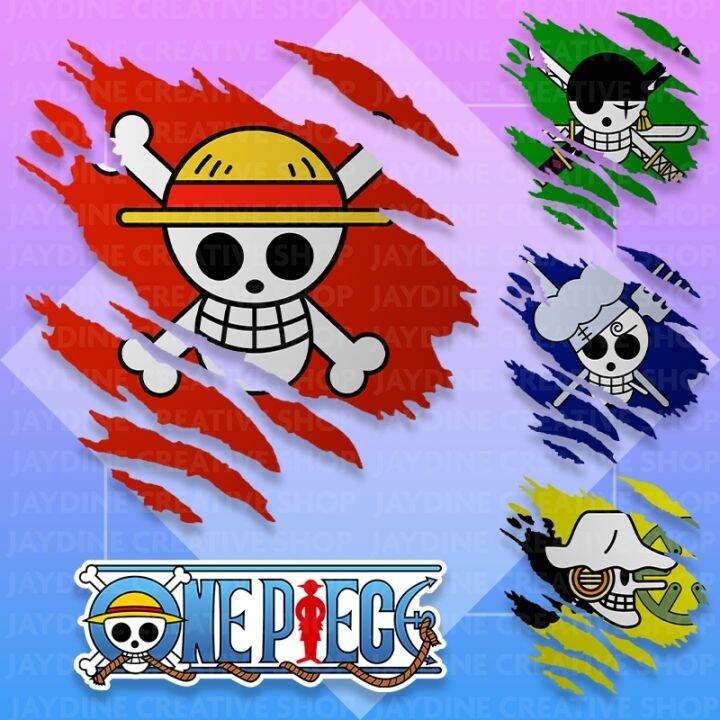 Scratch logo design ONE PIECE (LIST 4) icon laminated vinyl sticker 100