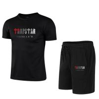 Ropa Deportiva de verano para hombre, traje de Fitness de marca, traje informal para correr, camiseta + Pantalones cortos, ropa deportiva transpirable de dos piezas