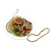 【CW】 DollhouseDelicate PVCDollhouse Bacon Fried Rice Keyring for Ornament Fried Rice Pendant Simulated Food