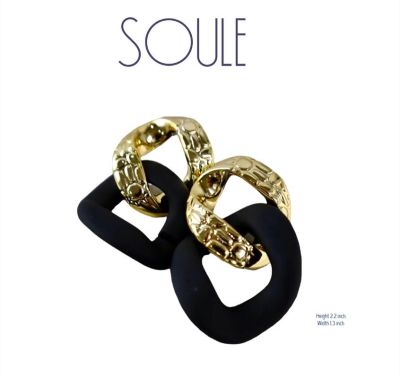 ต่างหูแฟชั่น Black chain drop ⭐️ by SOULE