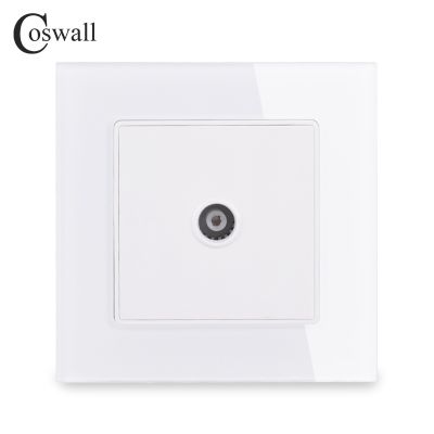 【NEW Popular89】 COSWALL CrystalFrame Wall1 Gang ตัวเชื่อมต่อทีวีหญิงพอร์ตโทรทัศน์ C1 SeriesBlack Gold