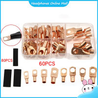 60ชิ้น/เซ็ต Assorted Car Auto Copper Ring Lug Terminal Wire Bare Cable Crimp Connectors