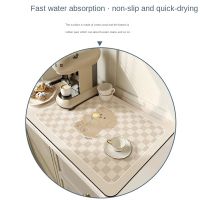 【CC】✴✳  Non-slip Placemats Drain Plate New Absorbent Table Mats Diatom Mud Insulation
