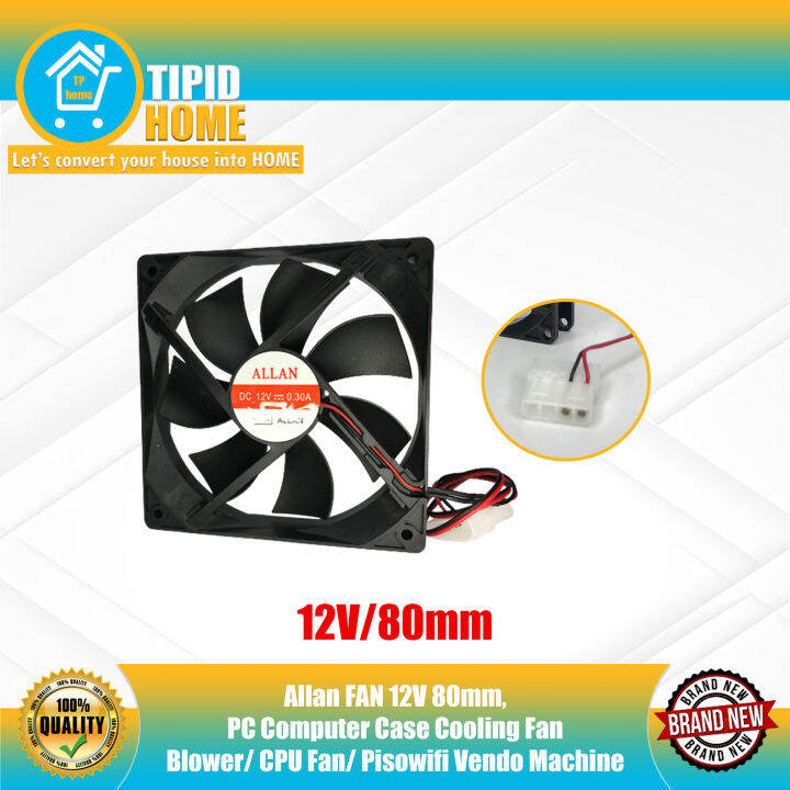 Allan FAN 12V 80mm, PC Computer Case Cooling Fan Blower/ CPU Fan ...