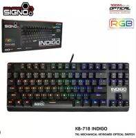 Signo E-sport KB-718 INDIGO RGB TKL Gaming Keyboad - Optical Switch คีย์บอร์ดเกมมิ่งแป้นสั้น แป้นภาษาไทย พกพาง่าย