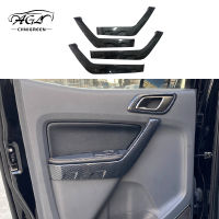 สำหรับ Ford RANGER T6 T7 T8 2015 2016 2017 2018 2019 2020 4Pcs คาร์บอนไฟเบอร์สีภายในรถประตู Trim รถอุปกรณ์ตกแต่งภายในรถ