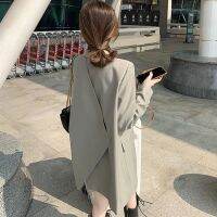 Uniqlo 2023 New Fashion version Casual blazer for women in autumn high-end and elegant goddess-style slit small suit Korean style loose professional formal wear