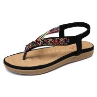 LOSTISY Knitting Slip On Comfy Clip Toe Beach Flat Sandals