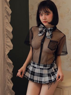 JIMIKO Sexy Student Transparent Underwear Woman Erotic See Through Uniform Sailor School Girl Outfit Cosplay Costumes Lingerie