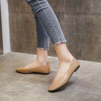 Womens Soft Leather Casual Flat Shoes