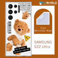 HI-SHIELD Stylish เคสใสกันกระแทก Samsung S22ultra รุ่น Teddy Old