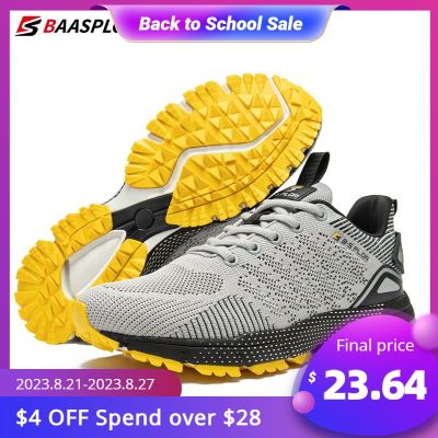 Baasploa Men Professional Running Shoes Breathable Training Shoes Lightweight Sneakers Non-Slip Track Tennis Walking Sport Shoe