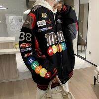 Bomber Jackets ชุดเบสบอลลำลอง เสื้อแจ็คเก็ตผู้ชาย เสื้อเบสบอลนักเรียน บอมเบอร์แจ๊คเก็ตชาย เสื้อแจ็กเก็ตปักลายคู่สไตล์ลำลอง