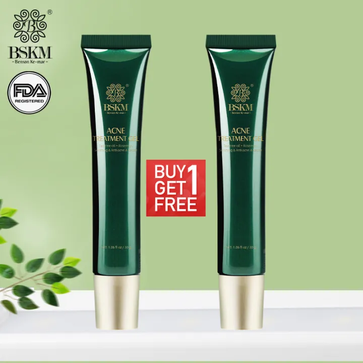 【Buy 1 Get 1 Free】BSKM Tea Tree Oil Acne Gel Face Acne Treatment Shrink