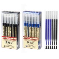 12pcs/Lot 0.35mm Ultra Fine Finance Gel Pen Red/Black/Blue Ink Refills Rod Ballpoint Pens School Office Exam Supplies Stationery Pens