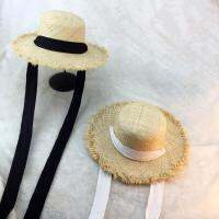 Straw Hat Black Ribbon Summer