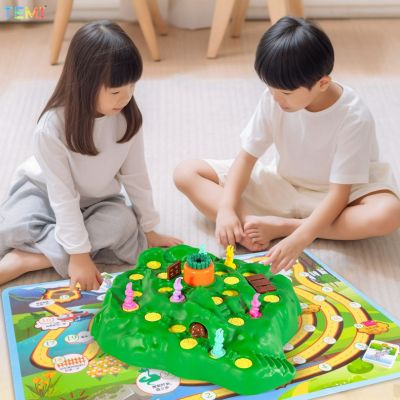 TEMI เกมส์จิ๊กซอว์กระดานกับดักกระต่ายตลกแบบโต้ตอบ Kids Toys เกมบัตรเรียนรู้ตอนต้นเกมครอบครัวกับดักกระต่าย