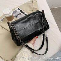 hot【DT】✱☎ﺴ  Sewing Thread Fashion Shoulder Metal Chain Crossbody Soft Leather Shopper Travelling Bolso