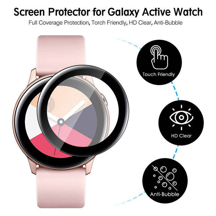 ฟิล์มเต็ม2ชิ้นล็อตสำหรับ-samsung-galaxy-watch-active-glas-ฟิล์มกันรอยหน้าจอ