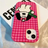 For IPhone 14 Pro Max IPhone Case Thickened TPU Soft Case Rose Red Lattice Clear Case Shockproof Cute Cartoon Compatible for 12 Pro Max