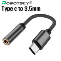 Robotsky Type c to 3.5mm Jack Converter Earphone Audio Adapter Cable USB C to 3.5 AUX Cable For Huawei P30 pro Xiaomi Mi 9 8