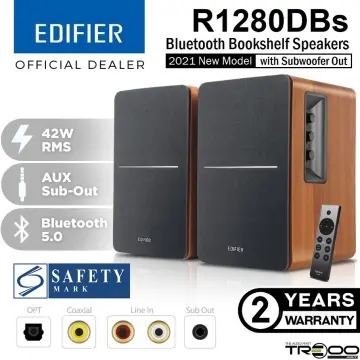 Edifier R1280DB Powered Bluetooth Bookshelf Speakers - Optical Input -  Wireless Studio Monitors - 4 Inch Near Field Speaker - 42w RMS - Wood Grain  : Electronics 